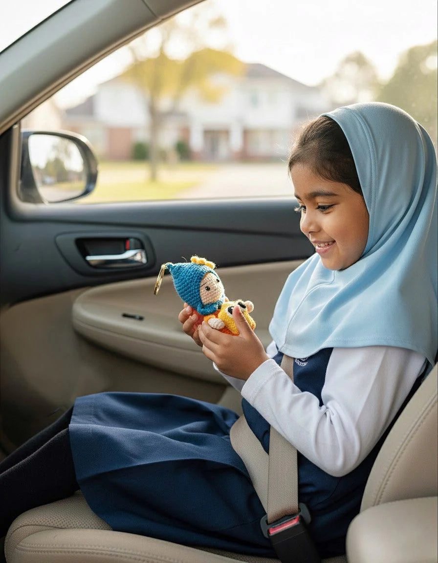 Handmade Muslim Crochet Doll Keychain for Kids