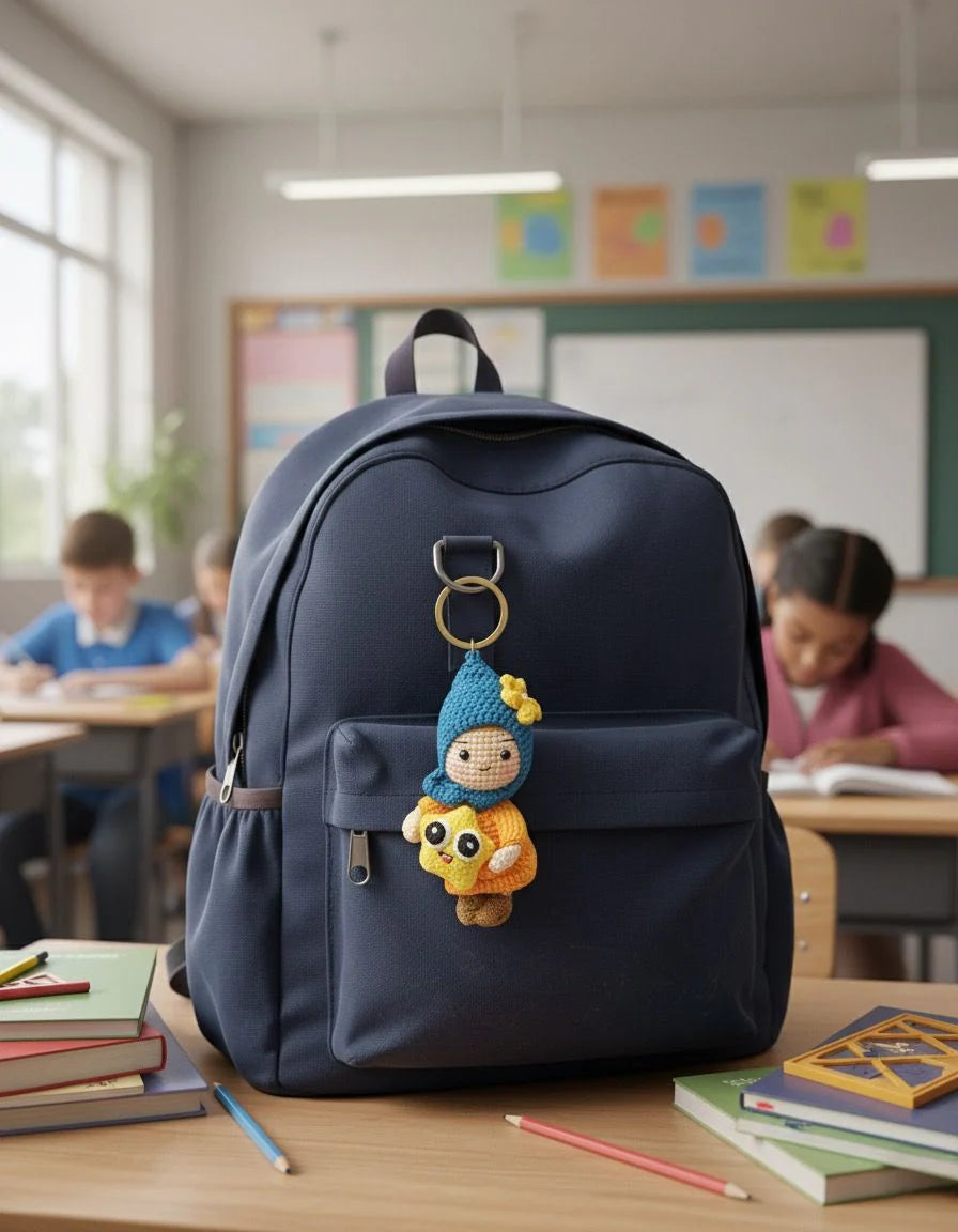 Handmade Muslim Crochet Doll Keychain for Kids