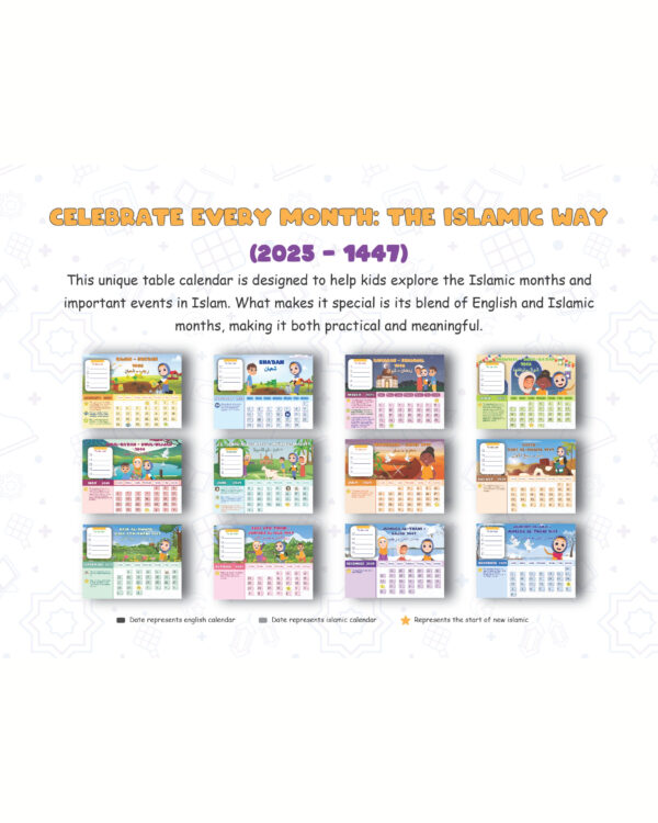 Kids Table Calendar
